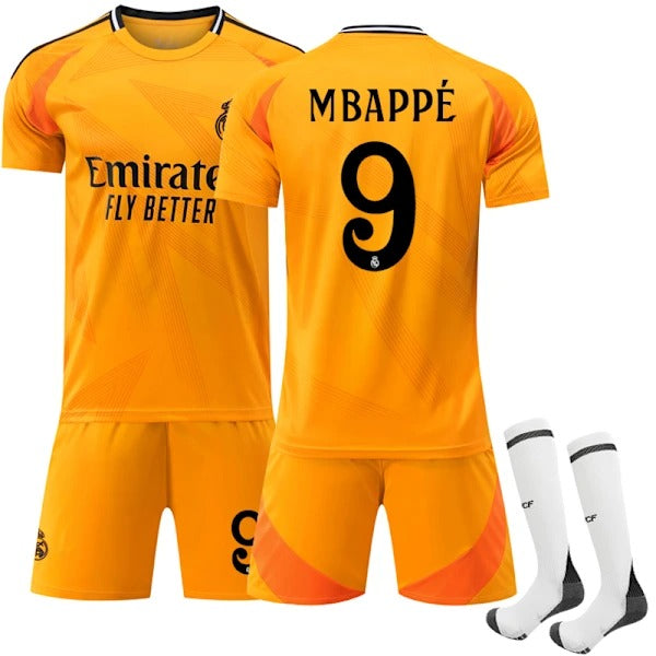 2024-2025 Real Madrid Away Kids and Adults Football Kit No. 9 Mbappé 2024-2025 Real Madrid Away Kids and Adults Football Kit No. 9 Mbappé